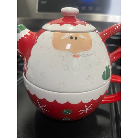 Gooseberry Patch Christmas Santa Teapot and Cup - Picture 9 of 9